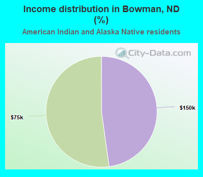 Income distribution in Bowman, ND (%)