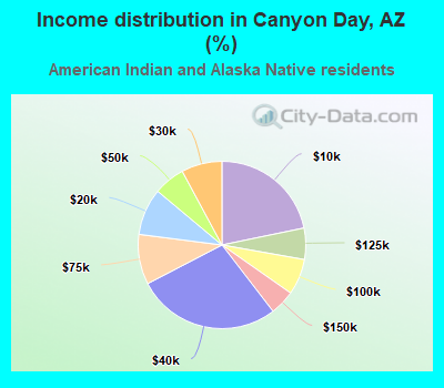 Income distribution in Canyon Day, AZ (%)