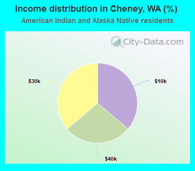 Income distribution in Cheney, WA (%)