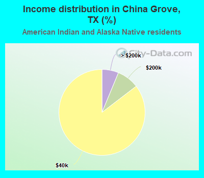 Income distribution in China Grove, TX (%)