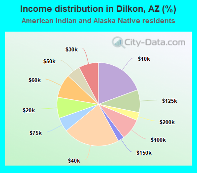 Income distribution in Dilkon, AZ (%)