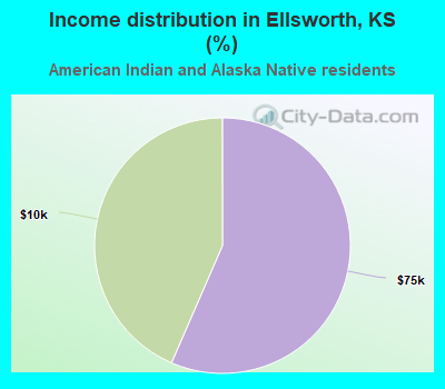 Income distribution in Ellsworth, KS (%)