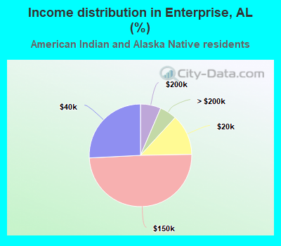 Income distribution in Enterprise, AL (%)