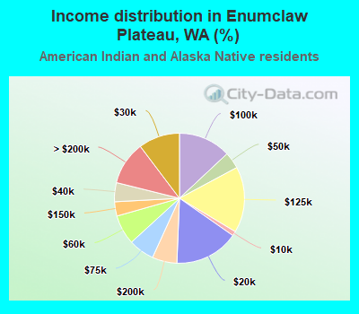 Income distribution in Enumclaw Plateau, WA (%)