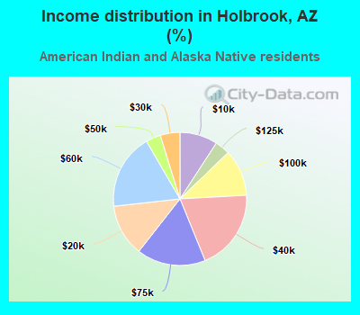 Income distribution in Holbrook, AZ (%)