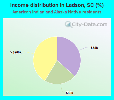 Income distribution in Ladson, SC (%)