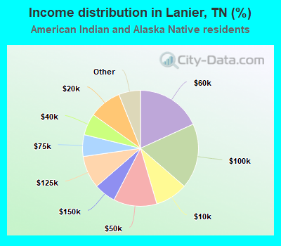 Income distribution in Lanier, TN (%)