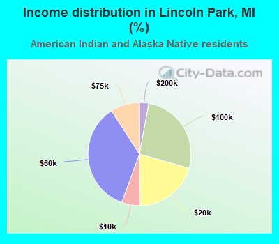 Income distribution in Lincoln Park, MI (%)
