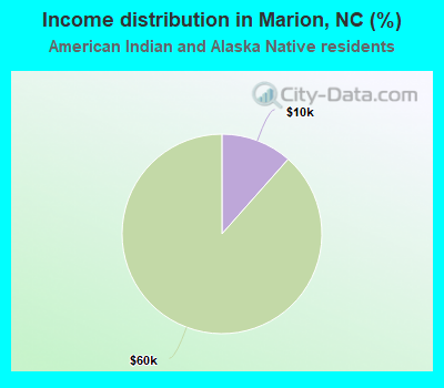 Income distribution in Marion, NC (%)
