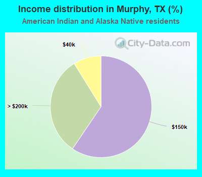 Income distribution in Murphy, TX (%)