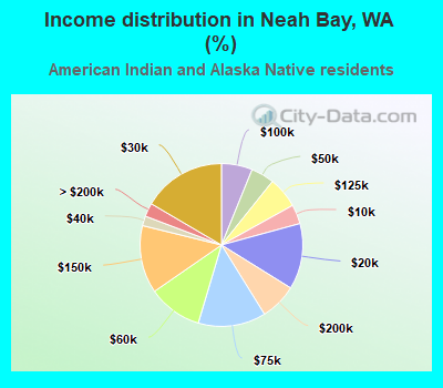 Income distribution in Neah Bay, WA (%)