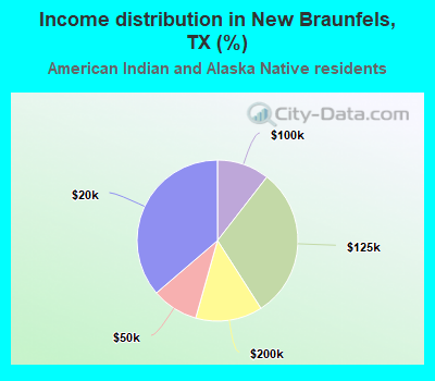 Income distribution in New Braunfels, TX (%)