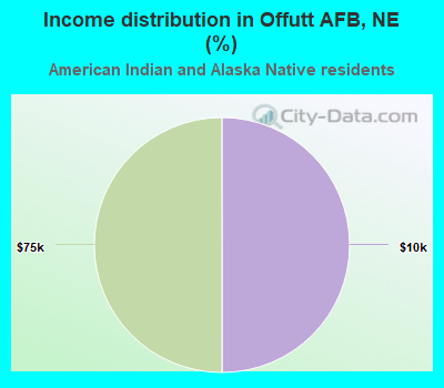 Income distribution in Offutt AFB, NE (%)