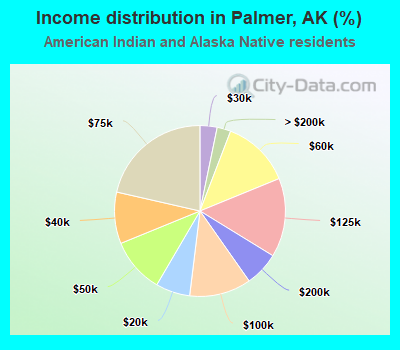 Income distribution in Palmer, AK (%)