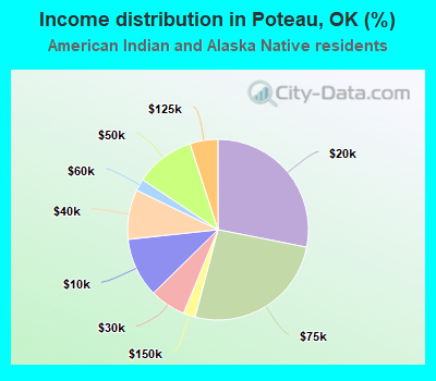 Income distribution in Poteau, OK (%)