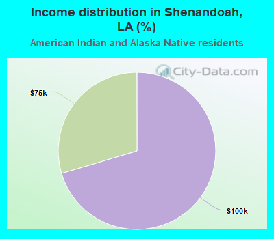 Income distribution in Shenandoah, LA (%)