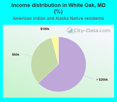 Income distribution in White Oak, MD (%)