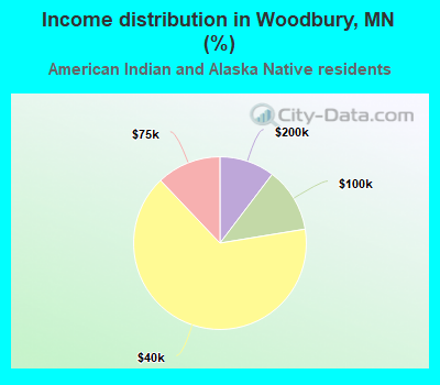 Income distribution in Woodbury, MN (%)