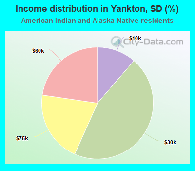 Income distribution in Yankton, SD (%)