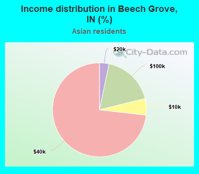 Income distribution in Beech Grove, IN (%)