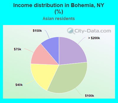 Income distribution in Bohemia, NY (%)