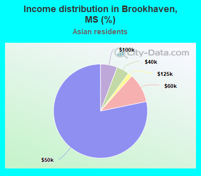 Income distribution in Brookhaven, MS (%)