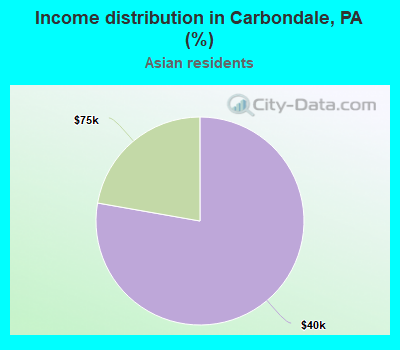 Income distribution in Carbondale, PA (%)