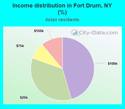 Income distribution in Fort Drum, NY (%)