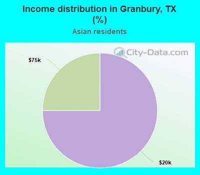 Income distribution in Granbury, TX (%)