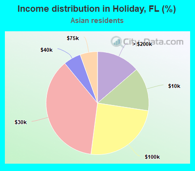 Income distribution in Holiday, FL (%)