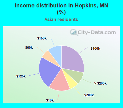 Income distribution in Hopkins, MN (%)