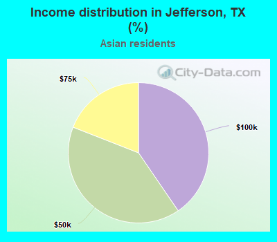 Income distribution in Jefferson, TX (%)