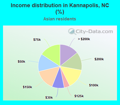 Income distribution in Kannapolis, NC (%)