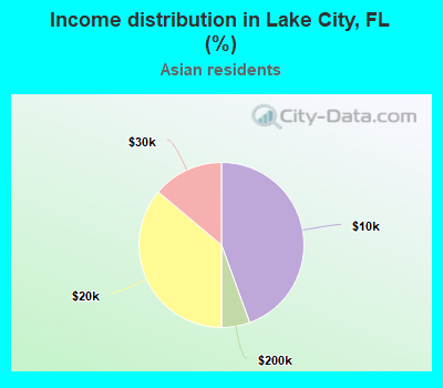 Income distribution in Lake City, FL (%)