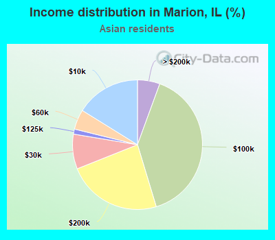 Income distribution in Marion, IL (%)