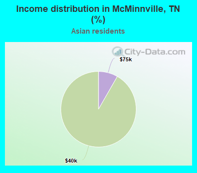 Income distribution in McMinnville, TN (%)