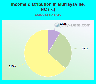 Income distribution in Murraysville, NC (%)