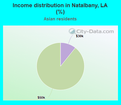 Income distribution in Natalbany, LA (%)