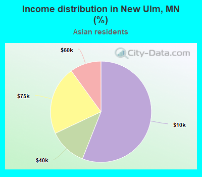 Income distribution in New Ulm, MN (%)