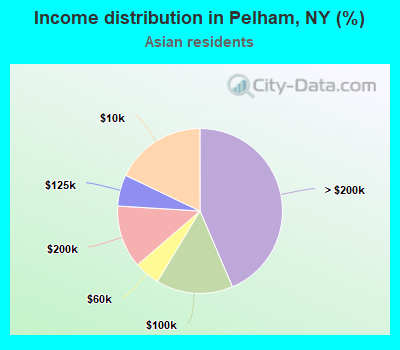 Income distribution in Pelham, NY (%)