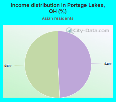 Income distribution in Portage Lakes, OH (%)