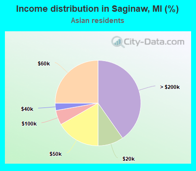 Income distribution in Saginaw, MI (%)