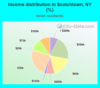Income distribution in Scotchtown, NY (%)
