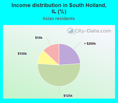 Income distribution in South Holland, IL (%)