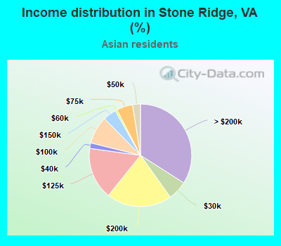Income distribution in Stone Ridge, VA (%)