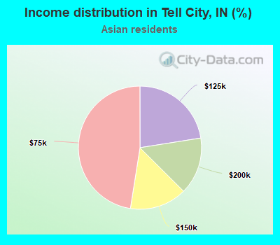 Income distribution in Tell City, IN (%)