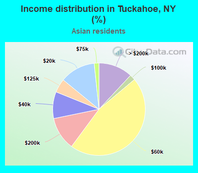 Income distribution in Tuckahoe, NY (%)