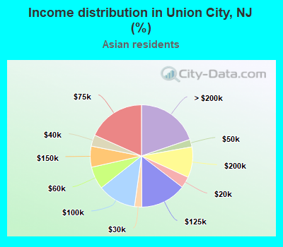 Income distribution in Union City, NJ (%)
