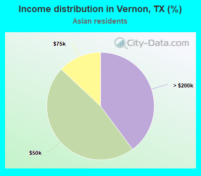 Income distribution in Vernon, TX (%)