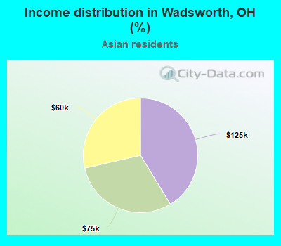 Income distribution in Wadsworth, OH (%)